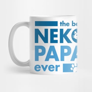 The Best Neko Papa Ever Blue Mug